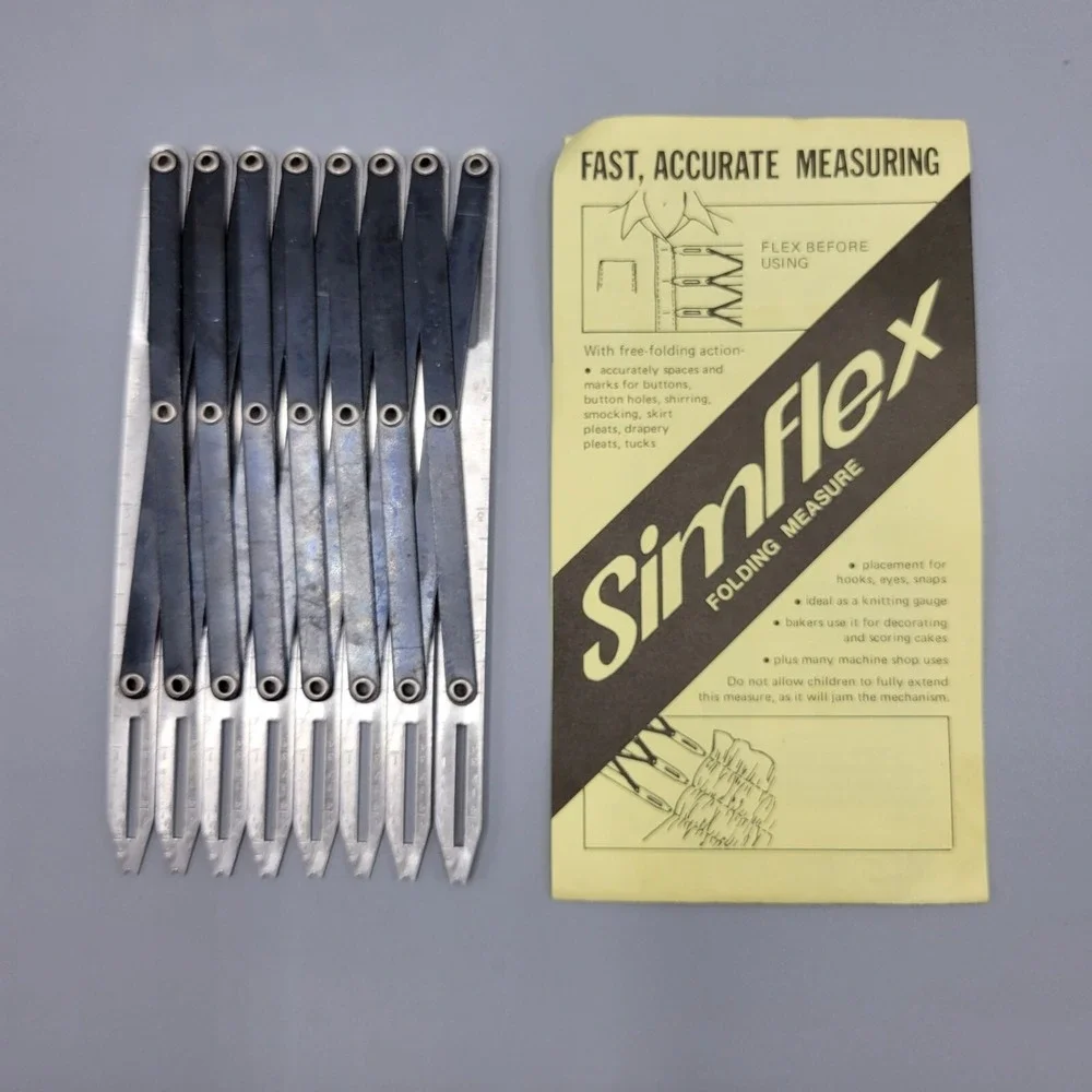 Simflex Expanding Sewing Gauge Measuring Tool For Sewing Pleats Tucks Buttons